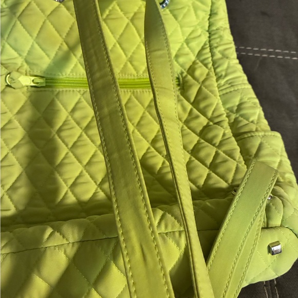 Vera Bradley Quilted Lime Green Backpack - Picture 4 of 9